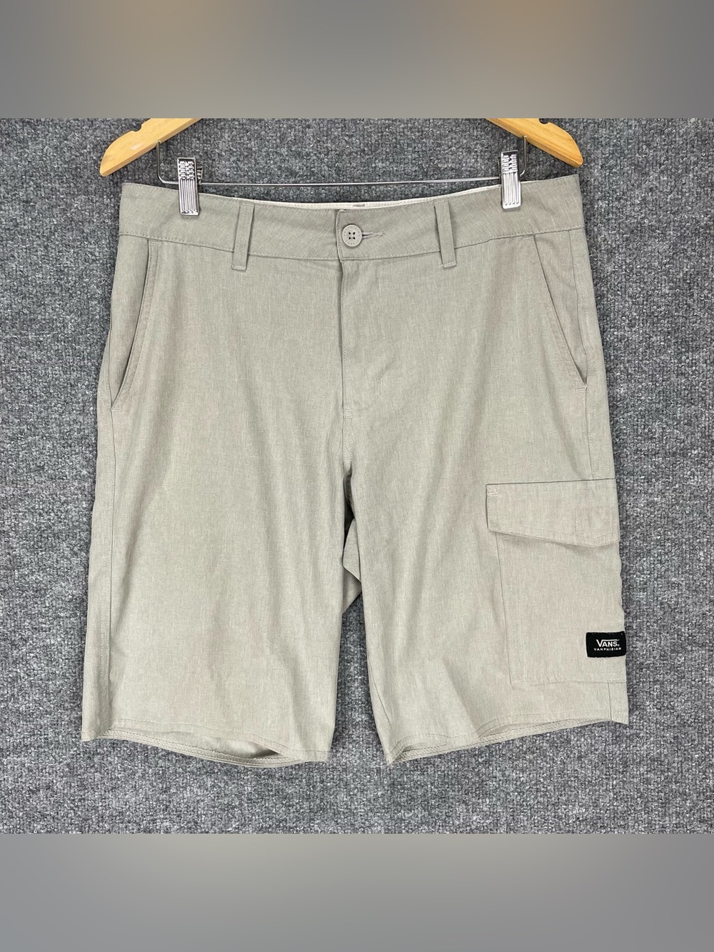 Vans Vanphibian Shorts Men’s 32 Gray Cargo Hybrid Water Performance Quick Dry
